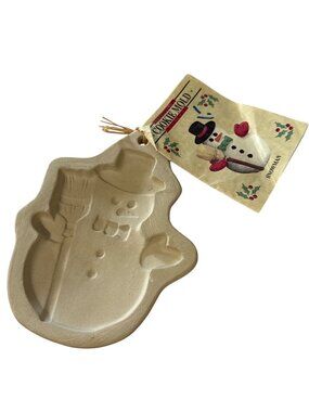 Vintage 1994 Superstone Snowman Cookie Mold By Sassafras Enterprises Made In USA